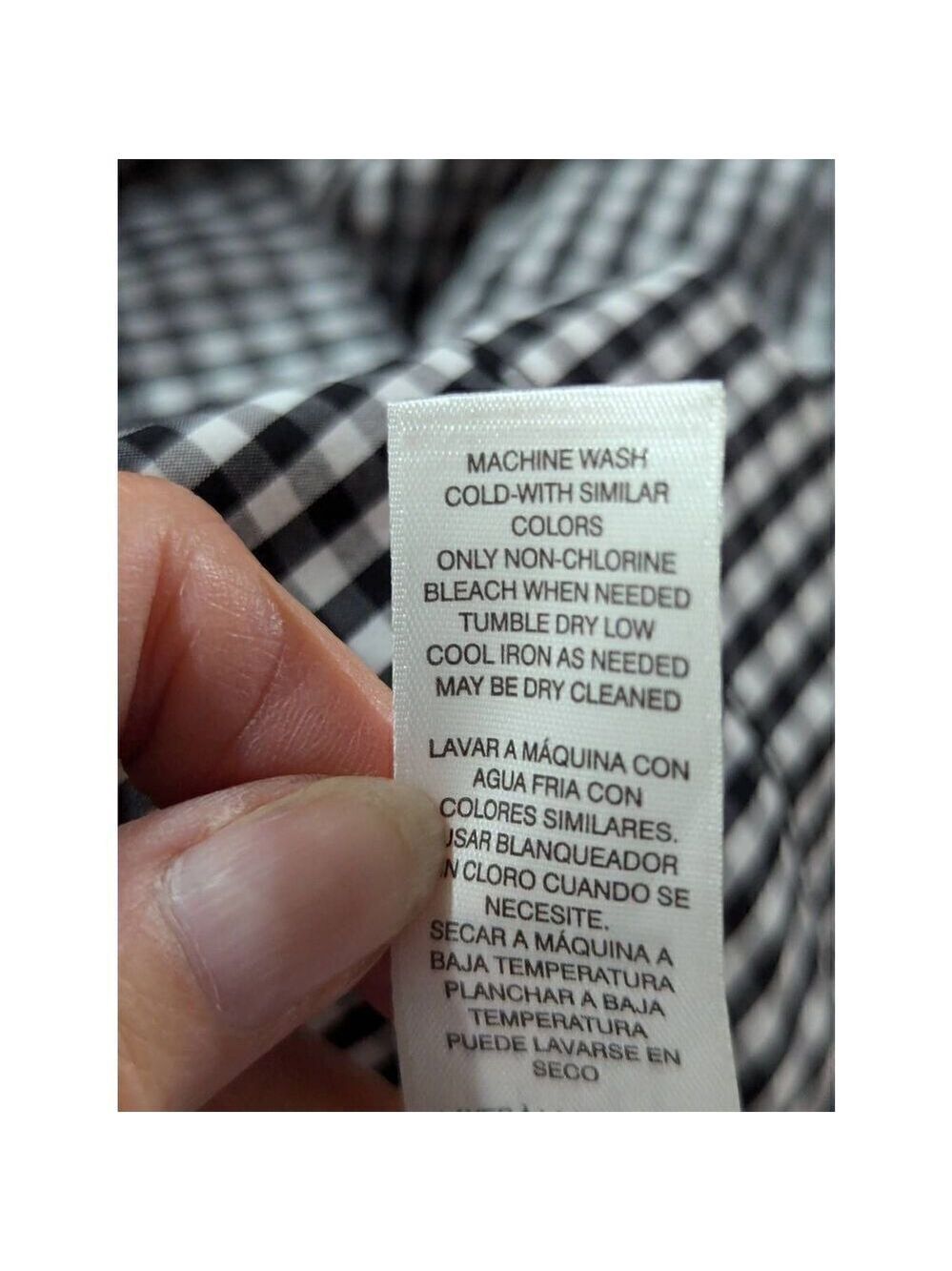 White House Black Market Women's Black & White Gingham Check Long Sleeve Shirt S - Picture 8 of 8